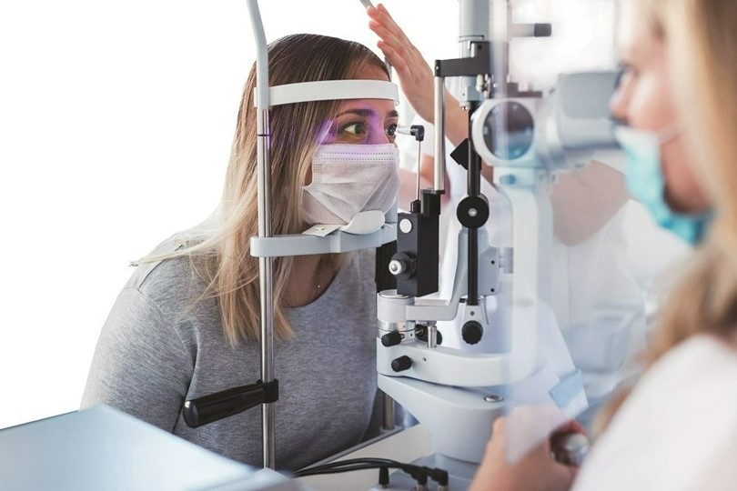 patient getting eye exam